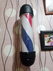 lampu barbershop barberpole berputar