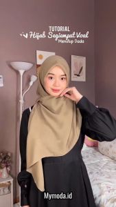 MYMODA Kerudung Segi Empat 140x140 Voal Square Kerudung Panjang | Qara Square