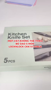 Bộ dao bếp 5 món LocknLock CKK101S5BLK - Lưỡi thép không gỉ phủ sứ - Hàng chính hãng