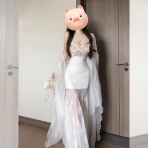 Summer Womens Silk Sun Protection Clothing with Sash Transparent Long Cardigan Vest Top V-neck Mid-length Sleeveless Outerwear