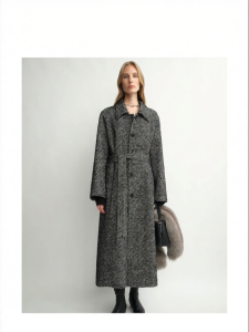 Classic Fitting Notched Sleeve Belted A-Line Overcoat
