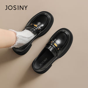 Josiny | Thick Sole Loafers Women Easy Slip On Round Toe Thick Heel