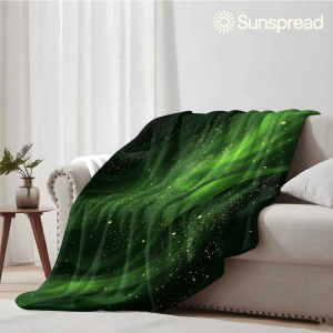 Green Aurora Soft Warm Flannel Blanket Lightweight Cozy Christmas Halloween Home Decor Room