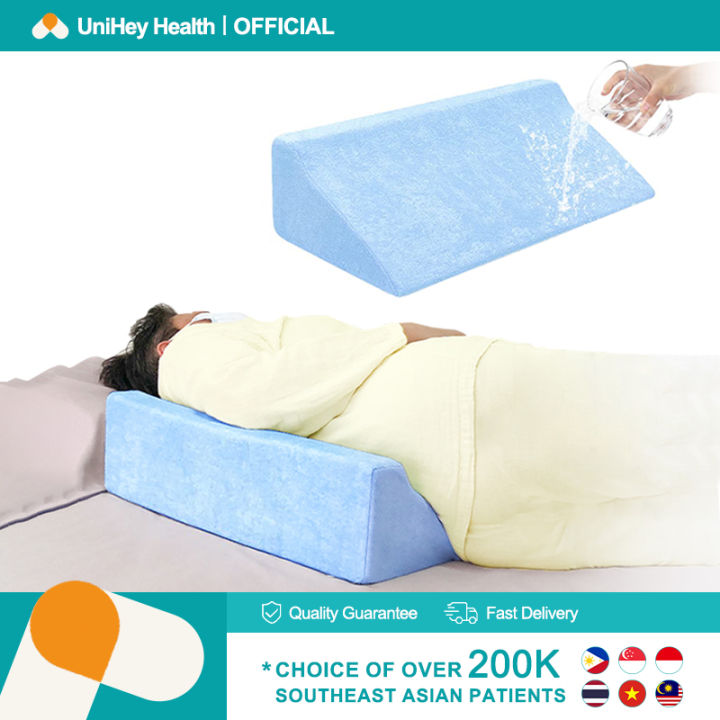 【UniHey】Wedge Pillow for Adult Side Sleeping Waterproof Memory Foam Turning  Pillow Bedridden Patient Lazada PH
