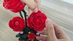 307 Chiếc Hoa Hồng Chậu Cây Khối Xây Dựng Bộ Hoa Mô Hình Xếp Hình Đồ Chơi Giáo Dục Cho Trẻ Em Năm Mới Giáng Sinh Quà Tặng Sinh Nhật