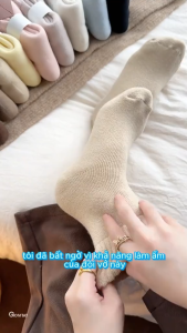 Tất Cổ Lông Nữ Lót Lông Dày Giữ Ấm Mùa Đông Cho Nữ Chất Len Co Giãn Tốt Êm Chân Thoải Mái Khi Mang Giày Dép