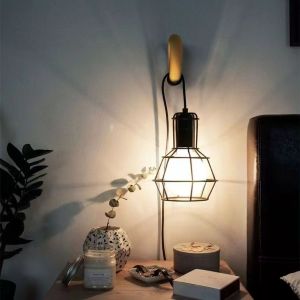 Bắc Âu phong cách tối giản E27 đèn ban đêm Đèn treo treo tường trang trí phòng ở cho phòng ngủ phong cách INS đèn đầu giường đèn không gian tự làm đèn bàn sáng tạo