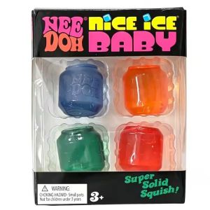 Schylling Needoh Mini 4 Pack Set  Series Fidget Toys Slow Rebound Squishy Toys Stress Reliever Anxiety Focus Sensory Cube  Gifts