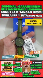 CASIO ORIGINAL - CASIO LTP-VT02BL-3AUDF - WOMEN RO - Kulit - Hijau - Jam dunia JD18ST # Jam Tangan Wanita Jam Wanita Jam Tangan Anti Air + CASIO LTP-VT02BL-3A LTP VT02BL 3A LTP-VT02BL VT 02 BL LTPVT02 LTPVT02BL LTP-02 $