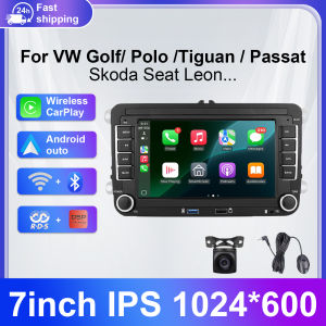 7" Wireless Carplay Android Auto Car Radio Multimedia Stereo MP5 For Volkswagen Skoda Octavia Golf 5 6 Touran Passat Polo Jeta