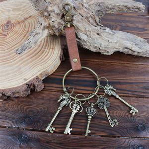 Retro Metal Keychains Circular Rings Cosplay Belts Medieval Clothing Accessories Renaissance Style Keychain Belt for Costumes