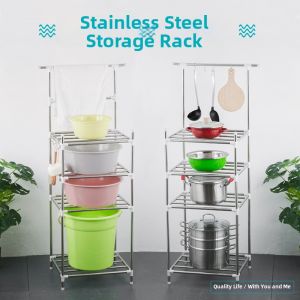 Stainless Steel Multi-layer Storage Rack Square Easy Design
