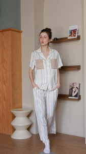 ชุดนอน Muslin Pajamas Collection Muslin Pet รุ่น Creamy Harmony(N3281T3281K3281Y3281Y3282)|ชุดคู่รัก