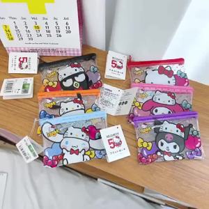 Sanrio | Sanrio Hello Kitty PVC Zipper Pouch Waterproof Transparent Storage Bag for Coins Cosmetics