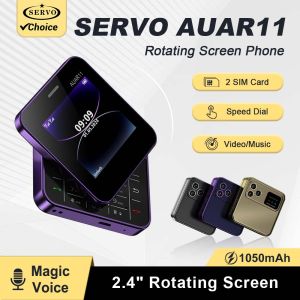 SERVO | SERVO AUAR11 2.4" Rotatable Screen Unlocked Feature Phone Dual SIM Big Button Magic Voice FM Radio Speed Dial Keypad Cell Phone