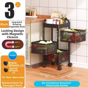 HANYUXUAN | Rotating Movable Multi-layer Storage Rack Bedroom Organizer