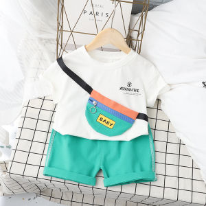 Paket Pakaian Anak Laki-Laki Berkualitas: Celana Pendek Warna Solid & Kaos Katun