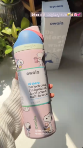 【100% Authentic】Owala x Snoopy FreeSip Water Bottle 24oz/32oz Leak-Proof with Built-in StrawBPA-Free