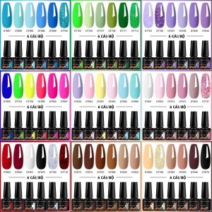 Bộ Sơn Gel Móng Tay 6 Màu MEET ACROSS Bền Lâu Sơn Gel UV Màu Tím Xanh Trang Trí Mùa Xuân Hè Làm Móng Nghệ Thuật 10ml X 6