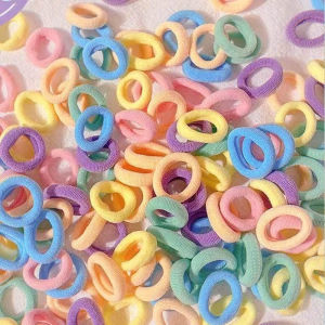 ยางยืดสีลูกกวาดสำหรับเด็ก ยางรัดผมสำหรับเด็กผู้หญิง ยางยืดสูงไม่ทำลายผม ตกแต่งผม เครื่องประดับผมสำหรับเด็กผู้หญิง