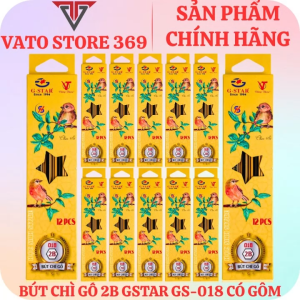 Bút chì gỗ 2B GSTAR 018 - màu vàng sọc có gôm