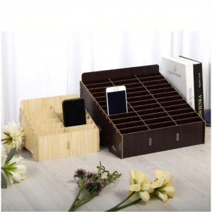 Classroom Meeting Room Repair Shop Wooden Multi-grid Mobile Phone Storage Box