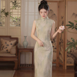 Vintage Long Style Qi Pao Dress Breathable