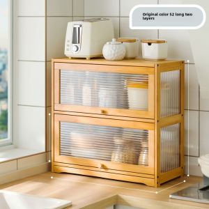 2-Tier Kitchen Shelf Storage Space-Saving Shelf Stoage Brown