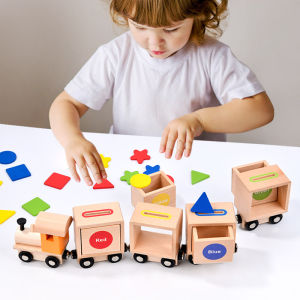 Wooden Magnetic Train Set Early Educational Toys For Kids Color And Shape Sorting Game Fine Motor Skills Development Toy