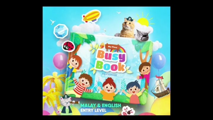 (Malay & English)  Montessori Kids Busy Book for kids Quiet Book Children Book Activity Book Montessori Early Learning Book for Toddler / Matching and Recognition Quiet Book / Board Book /Educational Toys for Kids 安静书