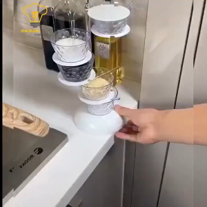 Hũ đựng gia vị thủy tinh thông minh có nút bấm chống ẩm ướt gia vị