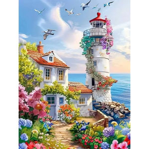 500 1000 1200 2000pcs Jigsaw Puzzle Lighthouse House Seaside Landscape Ocean View For Adults Family Fun Brain Teaser