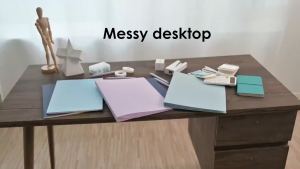 Metal Mesh Desk Organizer Rack with Handle 5-Tier Desktop Sliding Drawer Document Shelf Paper Letter Tray Organizer Books Pencil Sundries Storage Rack School Supplies Desk File Organizer Storage