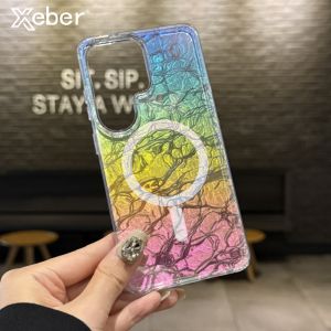 Luxury Aurora Gradient For Magsafe Case for Samsung Galaxy S26 Ultra S25 Ultra S24 Plus S23 FE S25 Magnetic Colorful Laser Cover