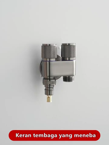 【COD】Angle Valve Jet Shower/Double Angle Valve Stop Kran/SUS304 1 Set Jet Shower Kloset/Kran Cabang Shower Stainless/Jet Washer Toilet/Kran Closet Duduk/Kepala Jet Shower Closet/Kran Shower Semprot Toilet Duduk/Kamar Mandi Kran Air Dual