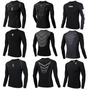 Sports Bodysuit Mens Fall and Winter Running Workout Quick-Drying High-Elastic Football Pro Training Fleece-lined Base Basketball Long Sleeves