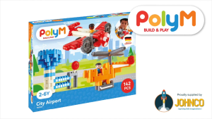GM Kids (ของแท้แบรนด์เยอรมัน) บล็อกต่อ เหยียบไม่เจ็บ Poly M City Airport STEM PM0007 ตัวต่อ เลโก้