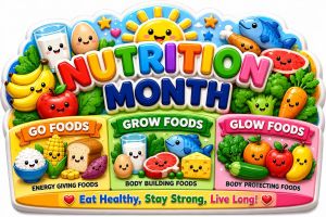 Laminated Waterproof Nutrition Month Handcrafted Head Dress Vibrant Print Thick Photopaper Fit for Nutrition Month Celebration Crown for Head