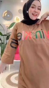 Midi Dres Kaos Wanita Kekinian Model CEKA BY. NABIL