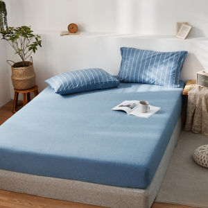 Class A Knitting Tianzhu Cotton Fitted Sheet One-Piece Cotton Bedspread 100 Cotton Bed Sheets Pure Cotton Non-Slip Mattress Heightening Protective Cover