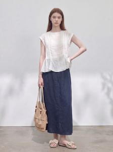 GULILI | Sleeveless Round Neck Flared Skirt Set