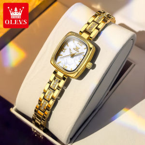 OLEVS watch for women waterproof fashion elegant small tonneau dial exquisite strap luminous ladies watch with gift box