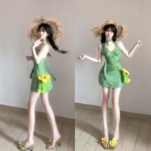 CHANGTONG | Beachwear V-neck Floral Print Dress For Petite Summer