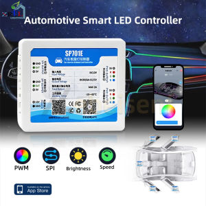 APP Smart SP701E Automotive Ambient Light LED Controller Bluetooth Dimmer for 12V 5V Magic Color SPI / Colorful PWM Strip Lights