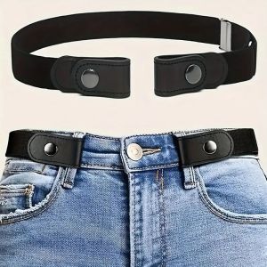 Traceless Invisible Elastic Belt Womens Belt Jeans Pants Mens Elastic Belt