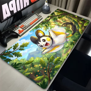 Bandai | Kawaii Emolga Large Mouse Pad XXL Pc Gamer Cabinet Keyboard Mouse Mat Gaming P-Pokemon Rubber Mousepad Desk Accessories