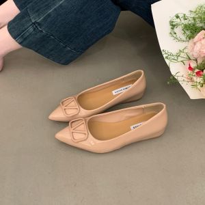 ZHENMO | Inner Heel Increase Pointed V-Buckle Womens Flat Shoe Spring Summer New Design