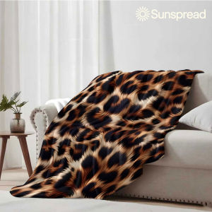 Beast Kingdom | Furry Leopard-s Soft Warm Flannel Blanket Lightweight Cozy Christmas Halloween Home Decor Room