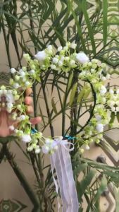 Vòng hoa babi đội đầu phối hoa xốp nhí chụp kỉ yếu nhóm múa dâng hoa