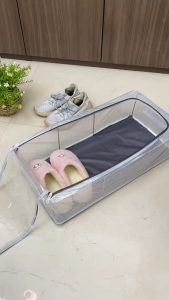 Clear Plastic Shoe Organizer Containers with Lids for Women/Men / Foldable Storage Box-2PCS